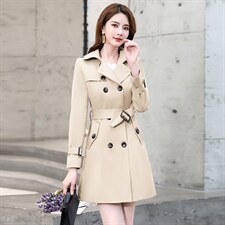 （现货）风衣外套女中长款小个子春秋装新款流行高端气质风衣女，女装风衣，韩蔻秀