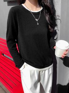 针织打底衫女内搭显瘦毛衣2025新款百搭毛衫上衣，女装针织衫/毛衣，佑昭祥羊绒