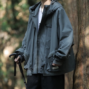 美式潮牌机能防风工装夹克春秋季宽松休闲连帽冲锋衣男 W7903-P72图片