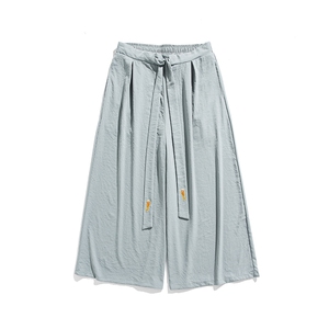 夏季 风宋制改良汉服绣花长裤古风冰丝阔腿裙裤情侣 K332/P85图片