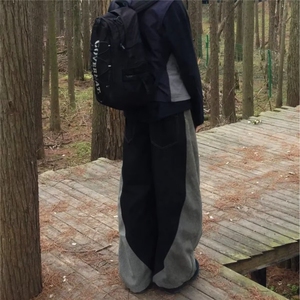 2026秋冬新款男士拼色灯芯绒弯刀裤青年百搭宽松休闲裤痞帅哈伦裤图片