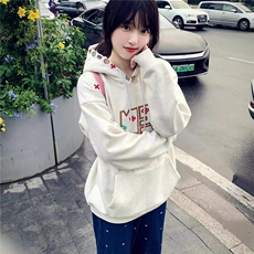 刺绣外套男女春秋冬季加绒加厚新款情侣套头卫衣WY8115P60-65，女装短外套，星座1013-5