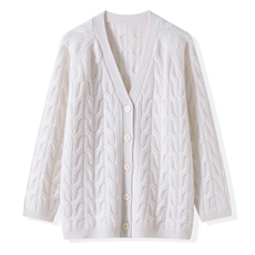 2025秋冬百搭时尚简约中长款v领开衫针织衫，女装羊绒衫，昭美纯山羊绒