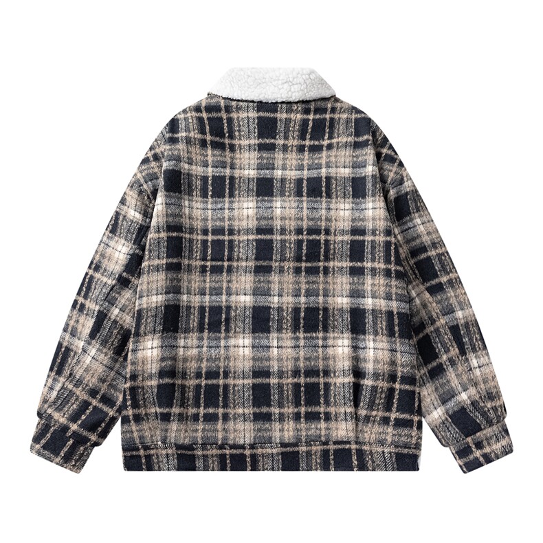 冬装加厚保暖格子男士棉袄呢料棉服情侣羊羔毛呢棉衣M8002-P120,男装棉衣,电商A006