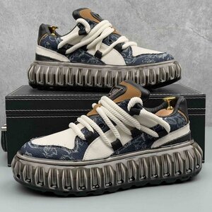 X4936-p355春季新款时尚潮鞋拼接休闲男鞋厚底板鞋男图片