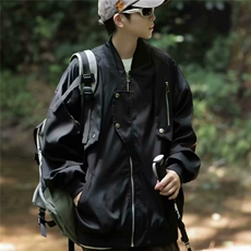 美式高街工装外套男春秋款棒球服潮牌复古飞行员夹克男LS95/P64，男装夹克，星座506