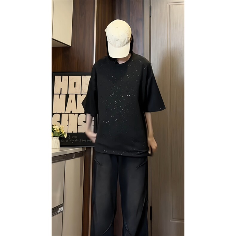 量大优供视频300g重磅满天星短袖t恤男xxt200-特p19,男装T恤,电商B371