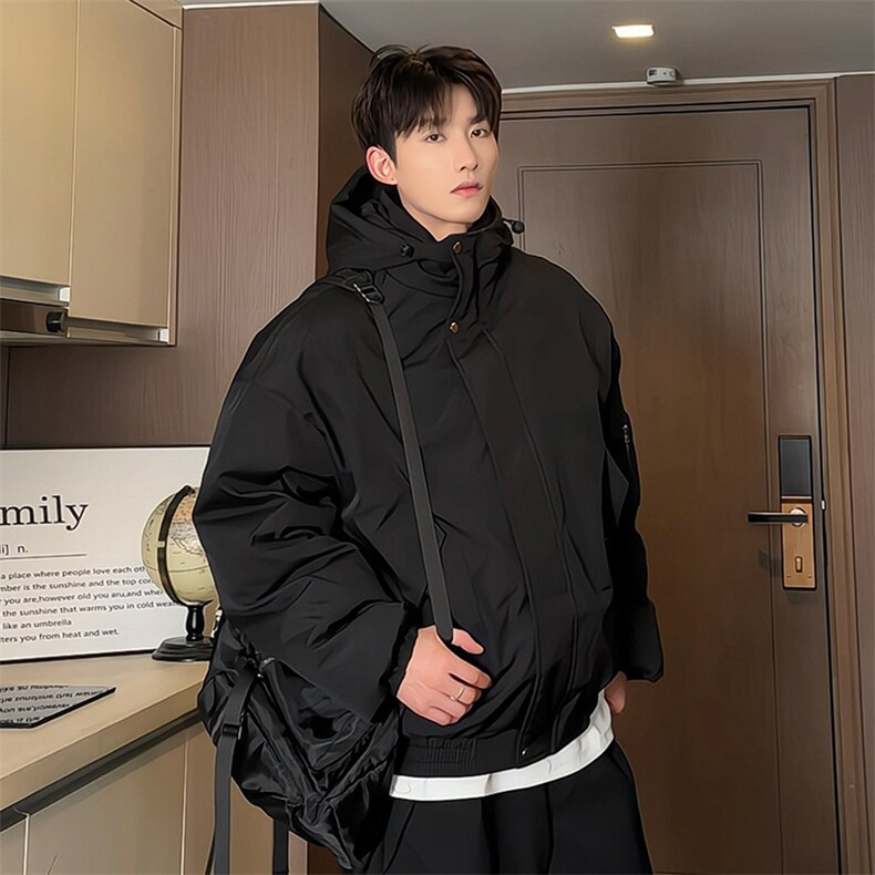 棉衣男ins潮牌潮流宽松休闲百搭棉服连帽复古棉袄MF1003-P100,男装棉衣,电商B381（原B382）