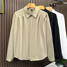 长袖衬衫痞帅男春夏薄款时尚潮流工装衬衫百搭上衣7722P33，男装衬衫，星座410-2