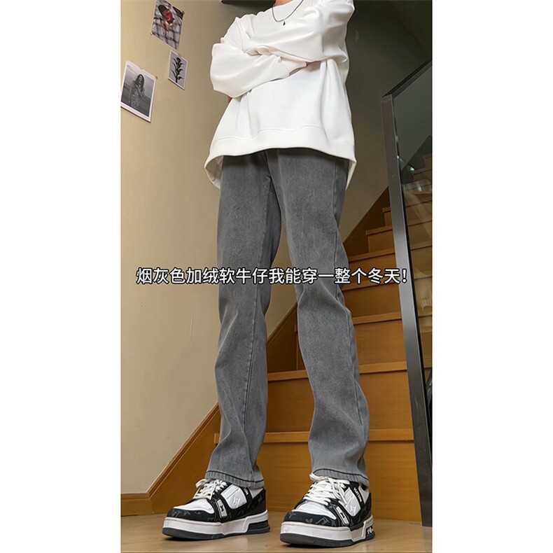 某音品质！加绒加厚牛仔裤修身显瘦 视频切片 常规55加绒65图片