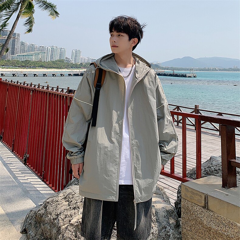 防晒指数50+薄款宽松大码港风防晒衣夹克皮肤衣F701P55，男装防晒衣，星座1204-3