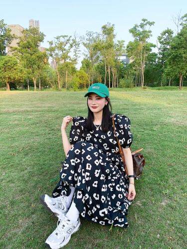 绑绳大豹点连衣裙，女装连衣裙，last name