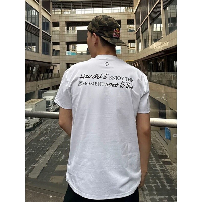 何以至此刺绣标语印花短袖男款夏季索罗娜凉感t恤小领口显壮半袖,男装T恤,星座809A(原222-1)