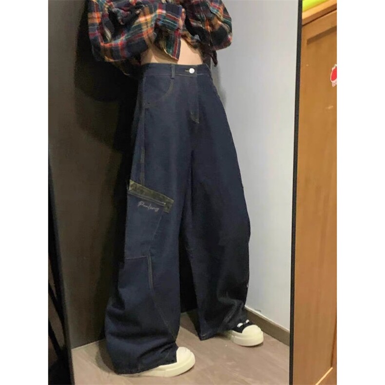 女风抖音质量拼接弯刀阔腿牛仔裤ZK0278-P58,男装牛仔裤,星座313A(原308A-2)