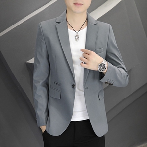 新款春秋帅气休闲韩版时尚潮流修身男士小西服外套-P90图片
