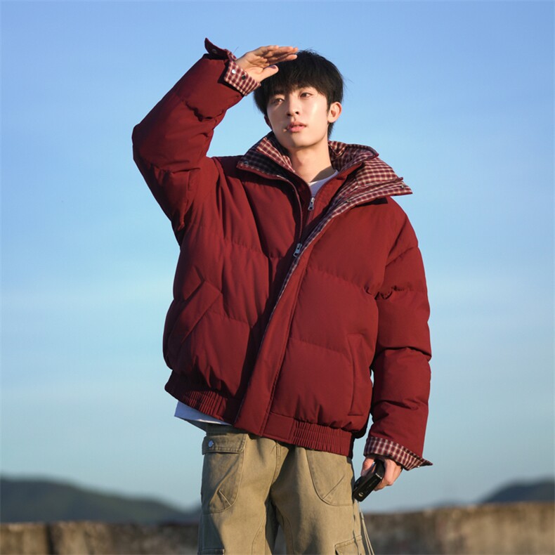 冬季新品得物美式潮流高品质格子加绒加厚棉衣外套棉服MY5566-P88,男装棉衣,星座610B-1