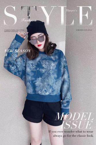 秋季扎染印花卫衣，女装卫衣/绒衫，柚格