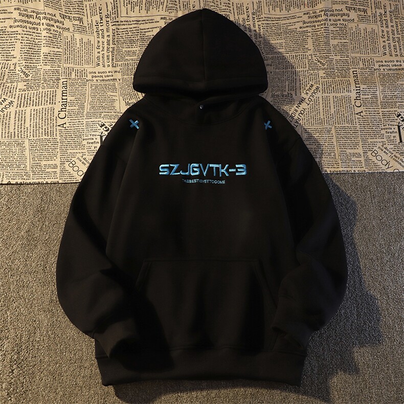 5558-P62新款刺绣设计感纯棉华棉复合连帽卫衣加绒,女装卫衣/绒衫,星座617A-2