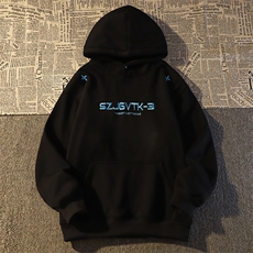 5558-P62新款刺绣设计感纯棉华棉复合连帽卫衣加绒，女装卫衣/绒衫，星座617A-2