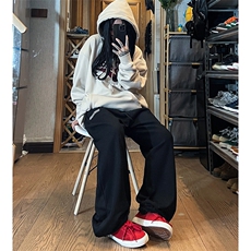 秋款男休闲卫裤字母印花系带中性风抽绳束脚长裤WK10P35，男装休闲裤，星座1013-1