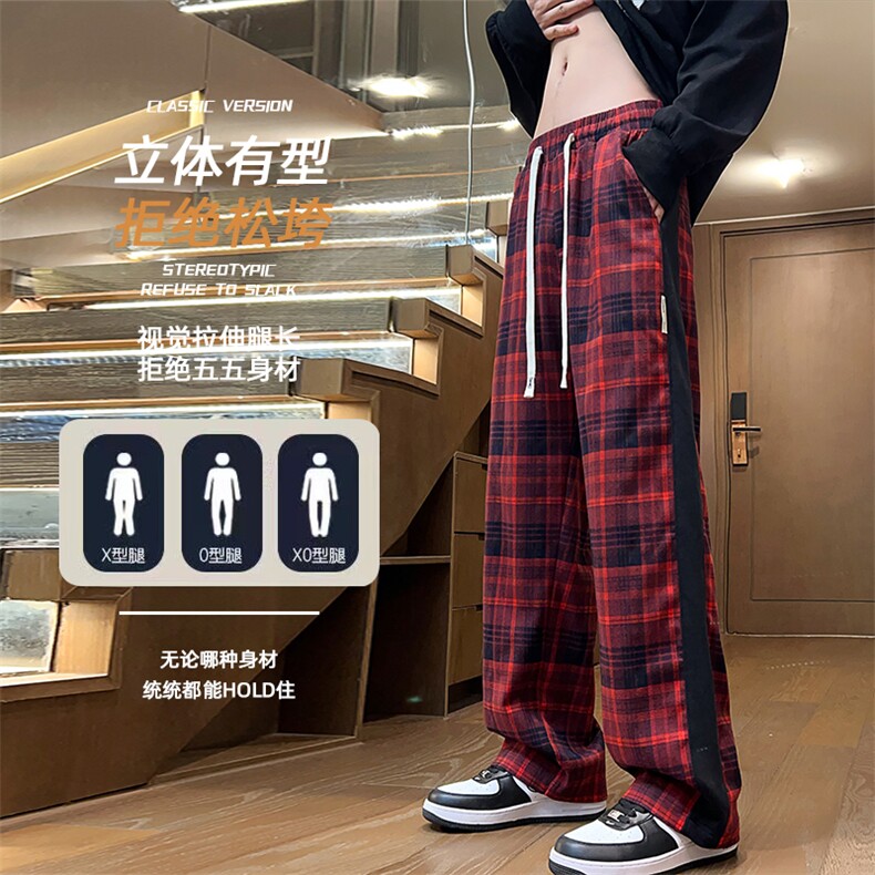 美拉德格2026秋季潮牌美式宽松直筒阔腿休闲裤 A436-827-P38图片