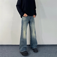 【有货】DCS965-P50牛仔裤男潮牌休美式常规微喇直筒修身显高裤，男装牛仔裤，星座603-2