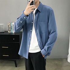 衬衫男长袖轻熟风男装韩版修身薄款商务免烫垂感高感衬衣男Y31，男装衬衫，星座1116A-2（原606A-1）
