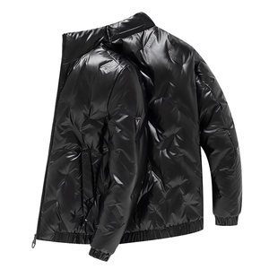 2023冬季新款羽绒服男保暖外套80白鸭绒纯色休闲立领AJY9806-P180图片