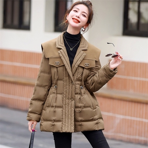 时尚修身显瘦翻领羽绒服女冬装新款保暖外套图片
