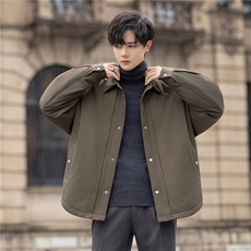 设计款羽绒服男冬装极简风白鸭绒防寒羽绒衬衫外套5157-P295控498，男装衬衫，电商A355（原A415）