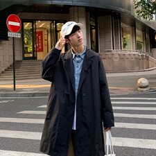2021新款绅士双排扣港风帅气大衣西装领中长款宽松风衣男F13P85，男装风衣，电商A177