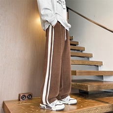 8XL-M特大码直筒运动裤微喇休闲长裤美式高街阔腿裤子KZ1923/P55，女装休闲裤，电商B238