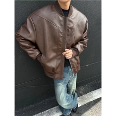 2025新款加棉加厚立领棉衣男士潮流结构设计感皮衣棉服外套，男装皮衣，四季星座505