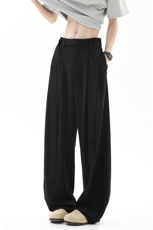 无影墙夏季美式飘带冰丝裤子男垂感阔腿弯刀西裤-A2065TP45控68，男装西裤，电商B241