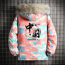 MC49134-P135日系潮衣男大码派克服男工装服外套袄网格，男装棉衣，电商A040A