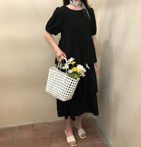 黑色蛋糕裙，女装，五和六季