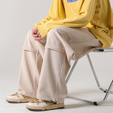 港风灯芯绒休闲裤男宽松直筒束脚裤卫裤KP807P43，男装休闲裤，星座1204-3