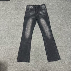 1506-1/KKP351/P42高街vibe风水洗黑色微喇叭牛仔裤直筒修身百搭，男装牛仔裤，星座1506-1