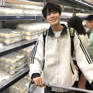 抖音得物高品质26春装美式高街重磅结构拼接织带立领卫衣外套CM42图片