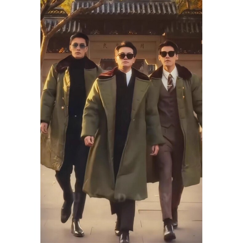网络图现货！高品质军大衣长款大学生早八零下防寒服JDY01-P85图片