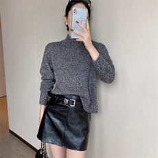 女士秋冬纯毛半高领加厚花纱羊毛衫，女装羊毛衫，鑫之绒