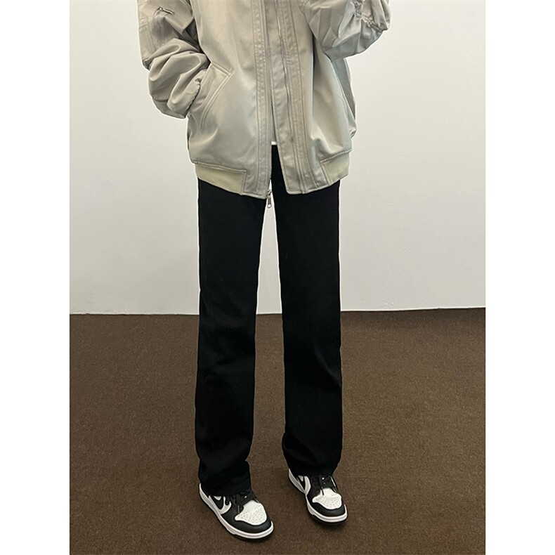 B221美式高街水泥灰弹力直筒牛仔裤LK24146-P60控79加绒P70控99,男装牛仔裤,电商B221