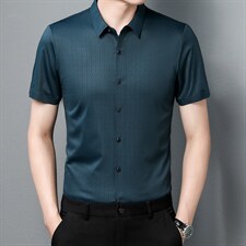 男士夏季短袖衬衫2023新款休闲商务衬衣男士上衣男装ZL1262-P60，男装衬衫，星座1105-3