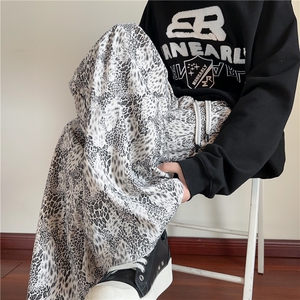 2025秋季美式复古豹纹灯芯绒设计感休闲裤B315-K25855-特p35控68图片