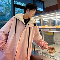 渐变三防户外冲锋衣内里600克仿兔毛潮牌棉衣XZ301AY08P128，男装棉衣，星座301A