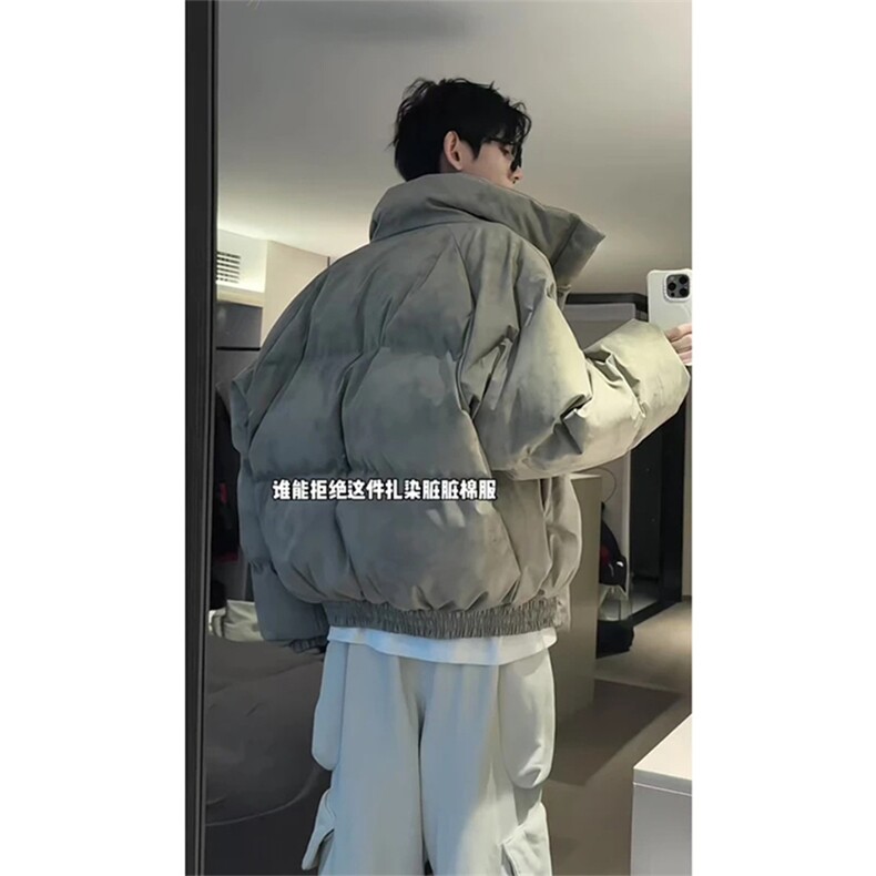现货[网图]潮牌痞帅短款棉衣立领宽松面包服男5D3062-TP60不,男装棉衣,电商A102