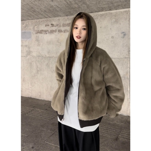 冬季新款chic休闲宽松加绒棉服女外套两面穿保暖棉衣LM60411-P105图片