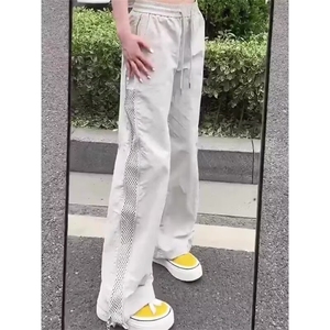 设计感网格透气运动裤子男女款春夏季薄款速干直筒宽松户外休闲裤图片