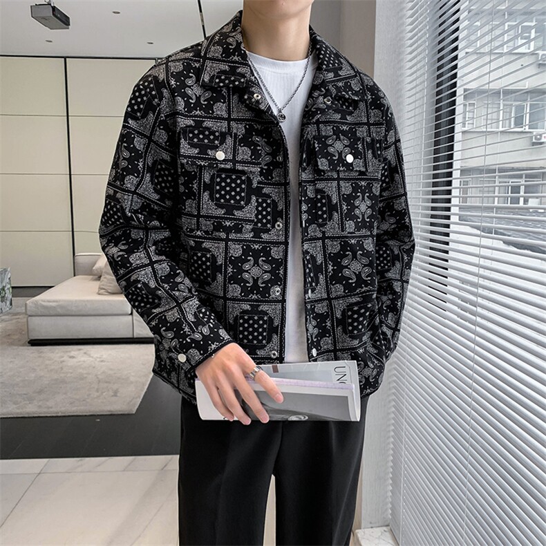 春秋款印花潮牌衬衫夹克外套A328-2302-P90-K129,男装夹克,星座406