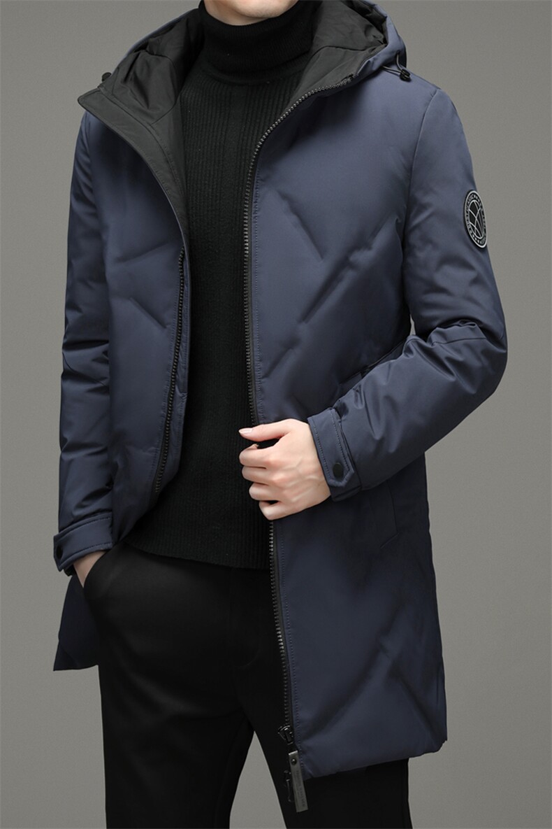 2023冬季中青年连帽白鹅绒羽绒服冬季男装上衣爸爸装ZS21888-P340,男装羽绒服,电商B212（原钱塘6029）